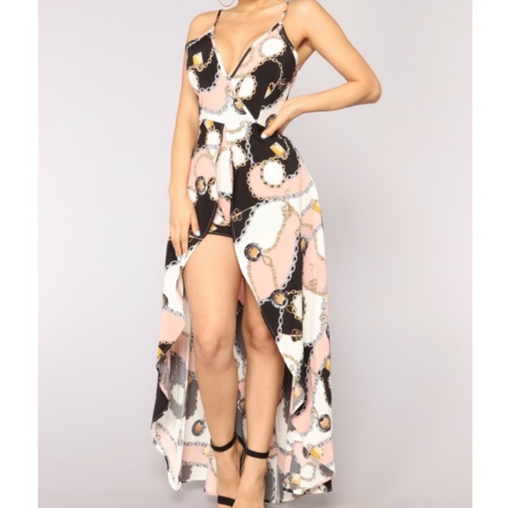 Fashion Nova-Link To The Past  Maxi Romper size M